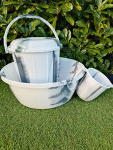 Load image into Gallery viewer, Grey &amp; White Jug / Bowl/ Bucket Set
