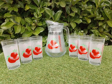 Load image into Gallery viewer, 7 piece Glass Jug Set - Strawberry
