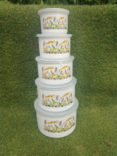 Load image into Gallery viewer, 5 Piece enamel storage Pots

