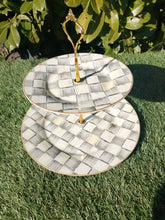 Load image into Gallery viewer, Grey Checked Cake Stand
